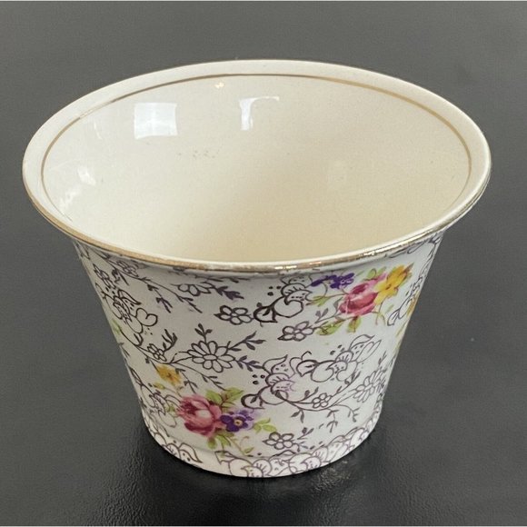 James Kent Fenton Pearl Delight Open Sugar Bowl England 2" Tall Floral - Picture 2 of 8